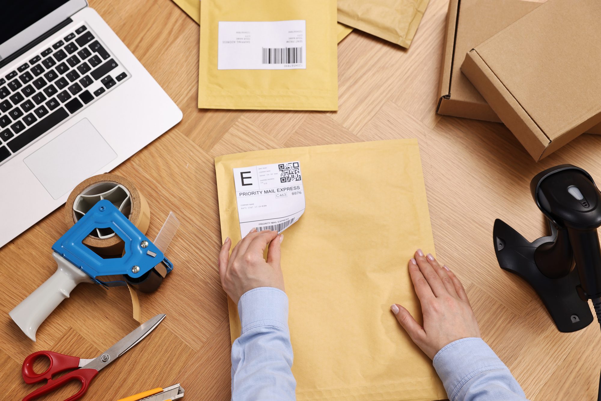 Police clearance application documents prepared for courier delivery to Pretoria