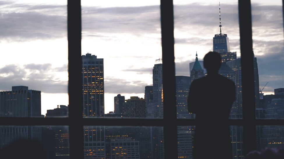 South African abroad looking over a city skyline